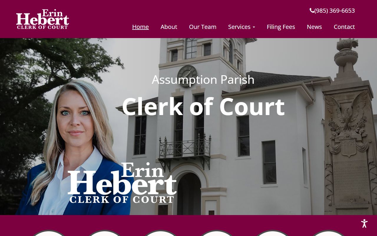Assumption Parish Clerk of Court official homepage for searching Assumption Parish court records