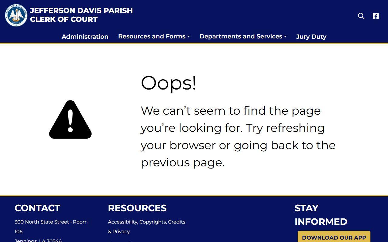 Jefferson Davis Parish court records online services page at jeffdavisclerk.org