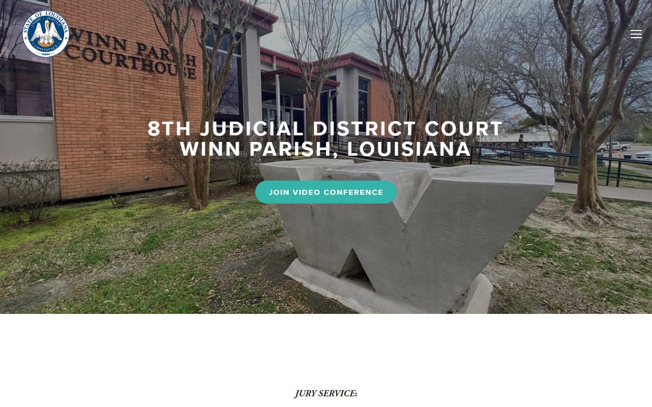 8th Judicial District Court website covering Winn Parish